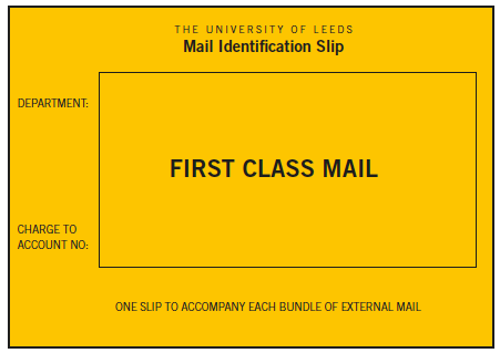 First class mail slip
