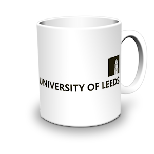 mug with a University of Leeds logo
